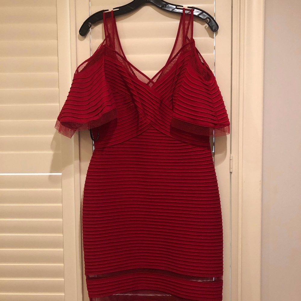 Pintucked Cold-Shoulder Cocktail Dre